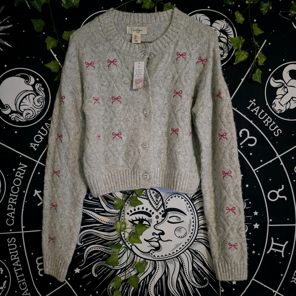 Gray Sweater with Pink Accents
